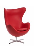 Fotel Jajo czerwona skóra 65 Premium - d2design